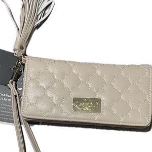 Nanette Lepore Charging Wallet W/RFID Protection, Color: Blush Beige NWT